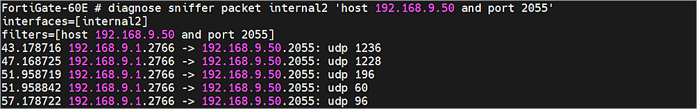 Screenshot of Fortinet, NetFlow Profile 1